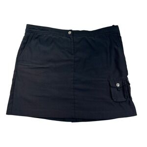 IZOD Golf Skort Women 12 Black Cool FX Cargo Performance Activewear Skirt